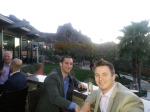 Carl and Matt enjoying the view from the balcony at dinner